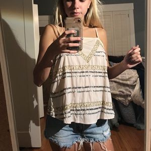 TANK TOP WITH EMBROIDERED SHINE!